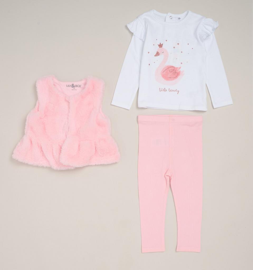 Lily & Jack G11919 * LJG11919B Swan Gilet Set (2-5 years)