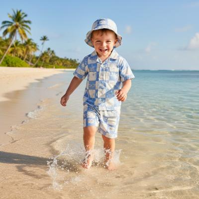 LJH12915-B Holiday Short, Shirt and Hat Set (2-4 years)