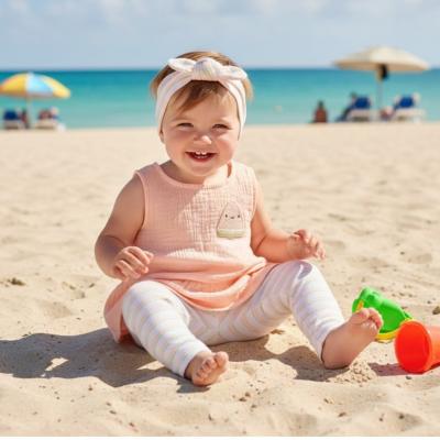 LJH14325B  Cheesecloth Water Melon Set  (9-18 months)