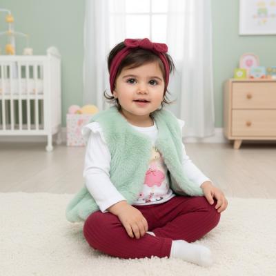 LJJ15545A Furry Gilet, Leggings & Top "Mouse" (12-24 months)