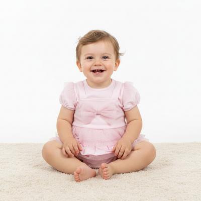 MB5306-A  Ruffle Back Romper Dungaree Set (12-24 months)