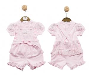 MB5338A  Broderie Anglaise Short Dungaree Set  (12-24 months)