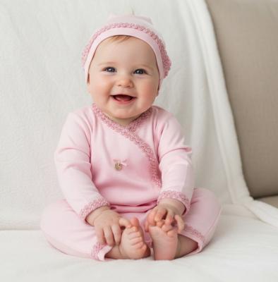 MB5374A  Brocade Overall vest, and hat (1-6 months)