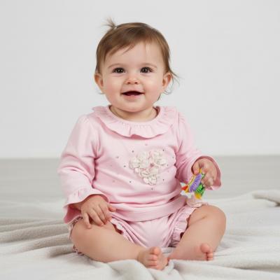 MB5559-P  Velveteen Rosette Shorts Set  (3-9 months)