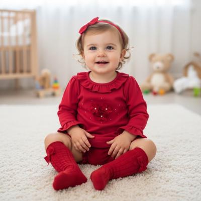 MB5566A  Red "Flowers and Frills" Two Piece   (12-24 months)