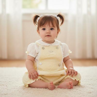 MB5630-Y  Floral Bloomer Dungaree Set  (3-9 months)