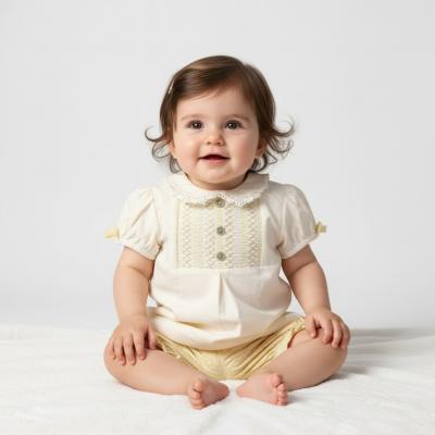 MB5633-AY  Floral Smocked Bloomer Shorts Set  (12-24 months)