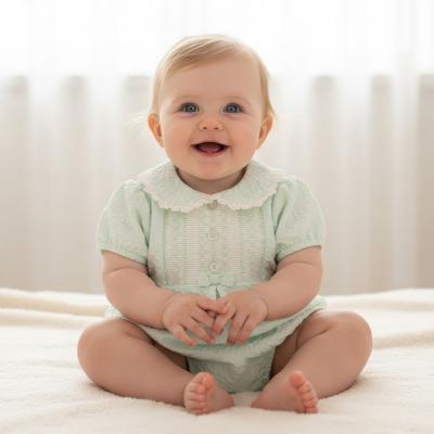 MB5635-G  Floral Smocked Romper  (1-9 months)