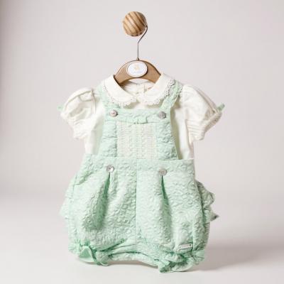 MB5638AG  Floral Smocked Dungaree Set  (12-24 months)