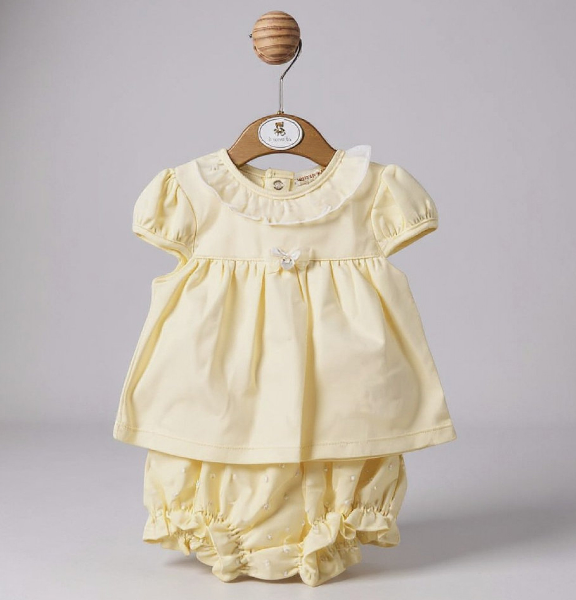 Mintini MB5663 5056590125093 MB5663Y Smocked and Dotty Bloomer Set (3-9 months)