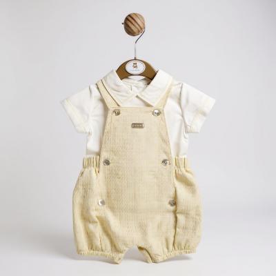 Mintini MB5747A 5056590128285 MB5747-A Waffle Short Dungaree Set (12-24 months)
