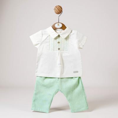 MB5757M  Smocked Waffle Trouser Set  (3-9 months)