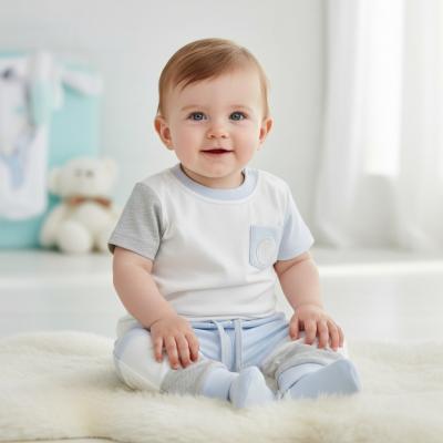 MB5792  Sky Colour Block Trouser Set  (3-9 months)