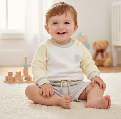 MB5801-A   Colour Block Towelling Shorts Set  (12-24 months)