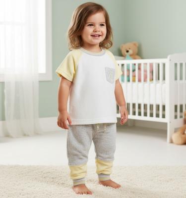 MB5802A  Colour Block Towelling Jog Set  (12-24 months)