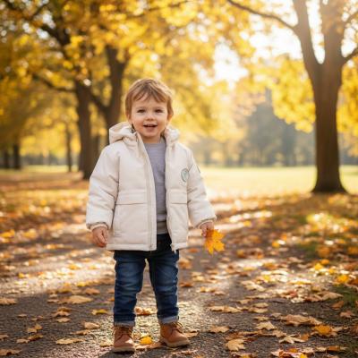 MB5901A  White Hooded Winter Coat  (12-24 months)