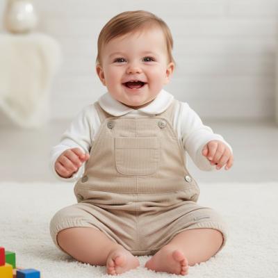 MB6003A Warm Lined Baby Cord Short Dungaree Set (12-24 months)