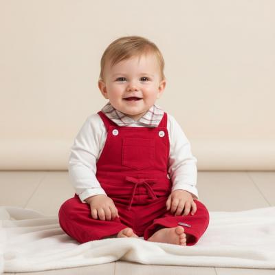 MB6073R   Warm Lined Baby Cord Dungaree Set  (3-9 months)