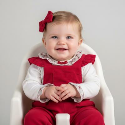 MB6076R  Warm Lined Baby Cord Dungaree Set  (3-9 months)