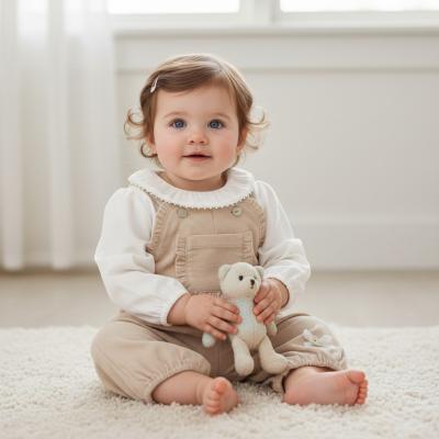 MB6114A   Warm Lined Baby Cord  Dungaree Set  (12-24 months)