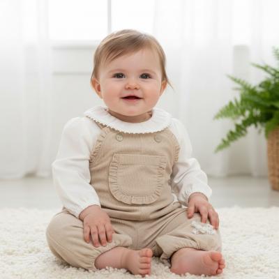 MB6114Be   Warm Lined Baby Cord  Dungaree Set  (3-9 months)