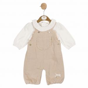 MB6114A   Warm Lined Baby Cord  Dungaree Set  (12-24 months)