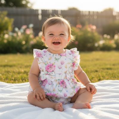 MB6463W  Lace All in One Romper  (3-12 months)