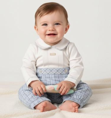MB6589  Tartan and Pintuck Romper   (3-12 months)