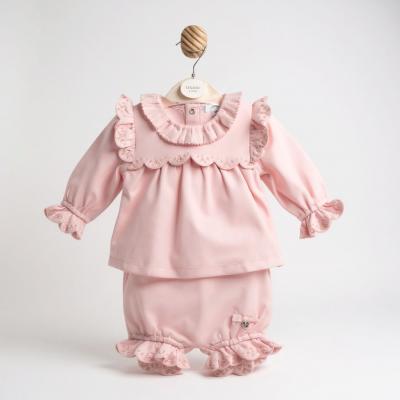 MB6703  Scallop and Embroidered Bloomer Set  (3-9 months)