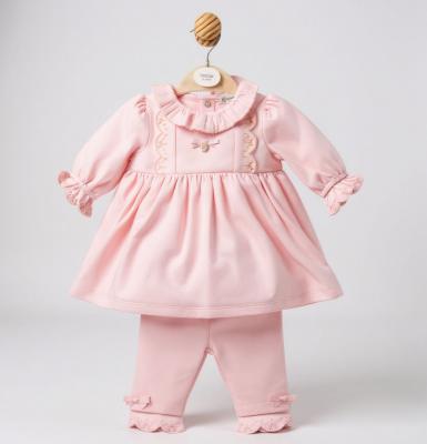 MB6704A  Scallop and Embroidered Dress Set  (12-24 months)