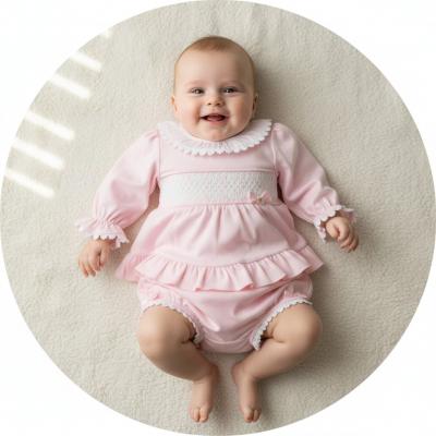 MB6709  Smock and Lace Jam Pants Set  (3-9 months)