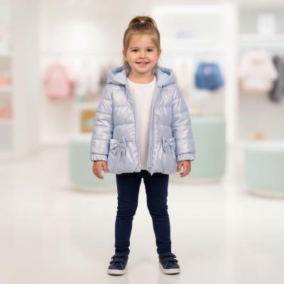 MB6864-B  Bluebell Pearlised Bow Coat  (3-5 years)