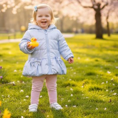 MB6864A  Bluebell Pearlised Summer Bow Coat  (12-24 months)