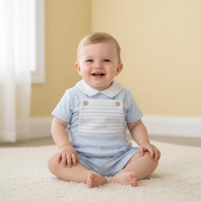 MB6883  Embroidered Panel Dungaree Piece  (3-9 months)