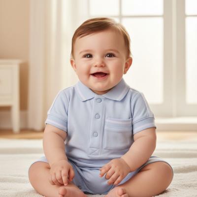 MB6983S  Polo Style Romper  (3-12 months)