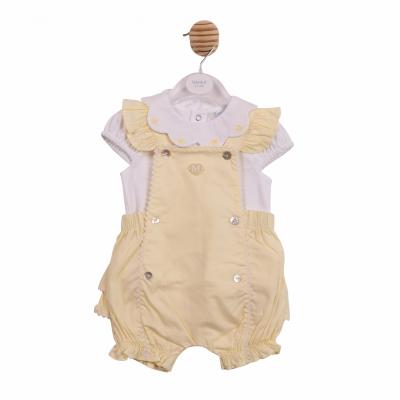 MB7039A  Scallop Butterfly Frilly Dungaree Set  (12-24 months)