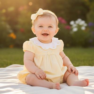 MB7037Y  Scallop Butterfly Romper  (1-9 months)