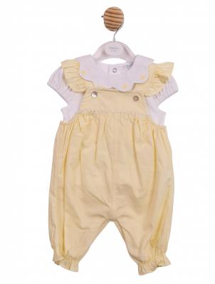 MB7040A Scallop Butterfly Frilly Dungaree Set (12-24 months)