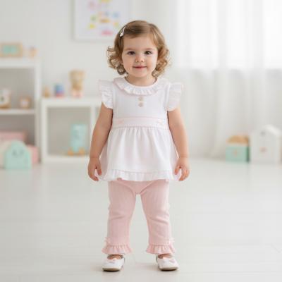 MB7058A  Pointelle Bow Two Piece Set (12-24 months)