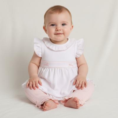 MB7058P  Pointelle Bow Two Piece Set (3-9 months)