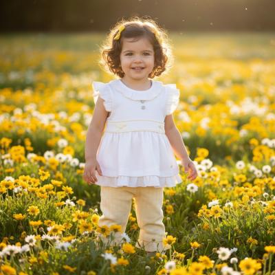 MB7065A  Pointelle Bow Two Piece Set (12-24 months)