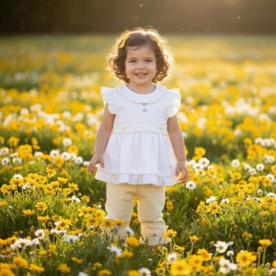 MB7065B  Pointelle Bow Two Piece Set (3-5 years)