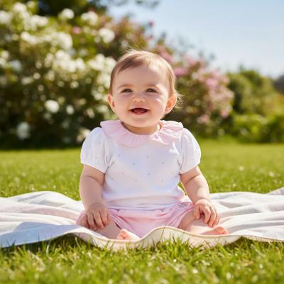 MB7093P  Diamante and Frilled Bloomer Set  (3-9 months)