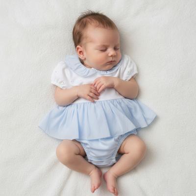 MB7117S  Diamante and Frill Romper  (1-9 months)