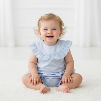 MB7118pp  Diamante and Frilled Romper  (6-12 months)