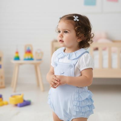 MB7120A  Diamante and Frilled Rear Dungaree Set  (12-24 months)