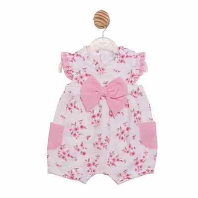 MB7130 Back Peep Hole Floral Bow Romper (3-12 months)
