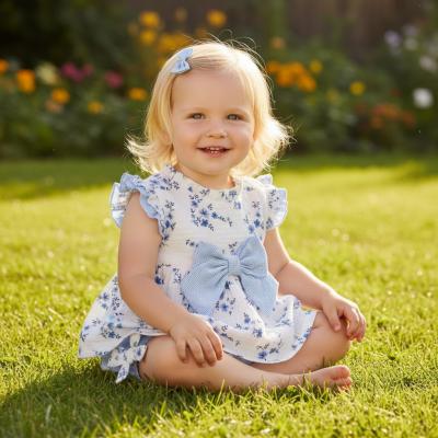 MB7140-A  Floral Bows and Gingam Bloomer Set  (12-24 months)