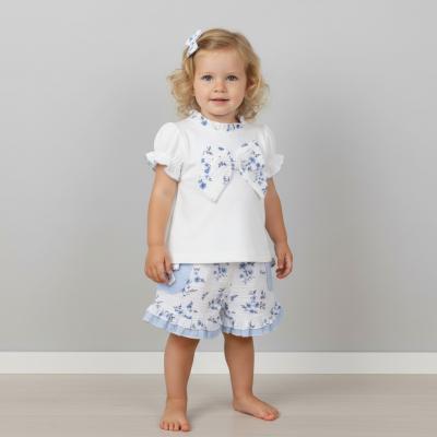 MB7142-A  Floral Bows and Gingham Shorts Set  (12-24 months)