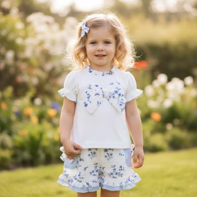 MB7142-B Floral Bows and Gingham Shorts Set (3-5 years)